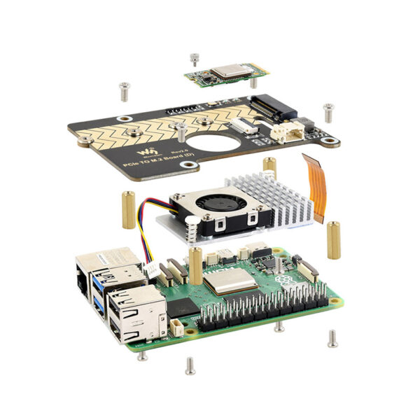 Waveshare PCIe To M.2 Adapter Board (D) for Raspberry Pi 5